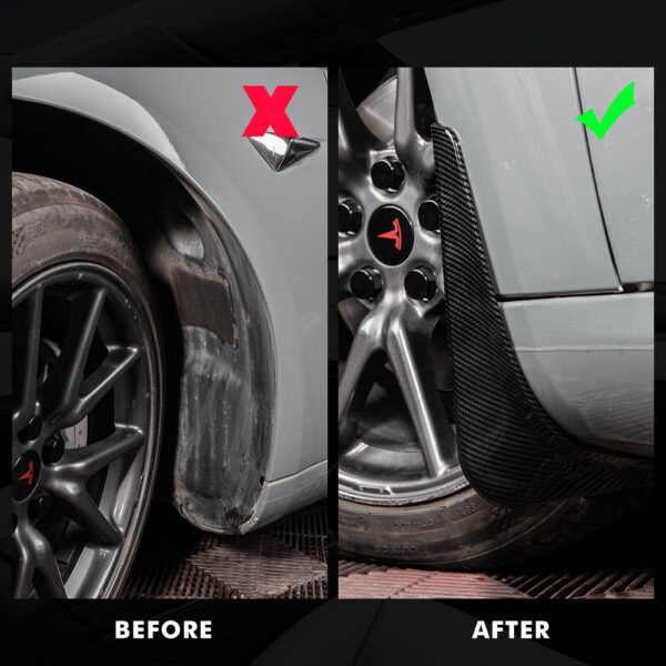 Tesla Model 3 Splash Guards Red White Matte Black Mudguards - Image 3