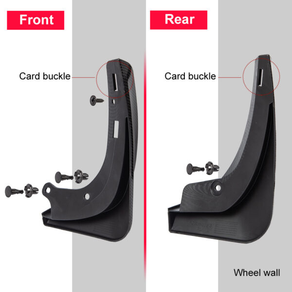 Tesla Model 3 Splash Guards Red White Matte Black Mudguards - Image 5