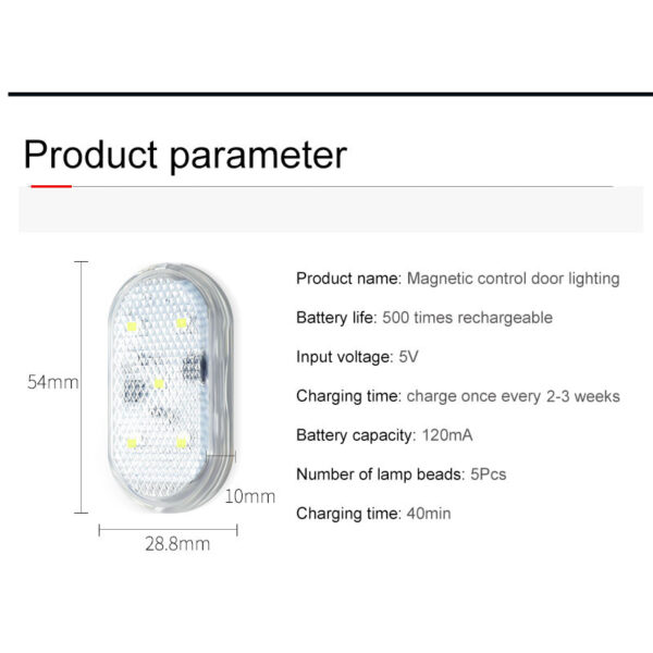4Pcs Led Car Door Lights Usb Charging Wireless Magnetic Car Door Welcome Light For Toyota Land Cruiser Prado - Image 2