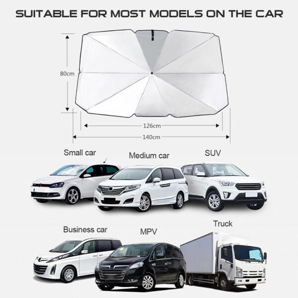 Retractable Windshield Sun Shade Front Window Interior Protection Folding Umbrella For Sedan Suv Hatchback Multi-Purpose Vehicles - Image 5