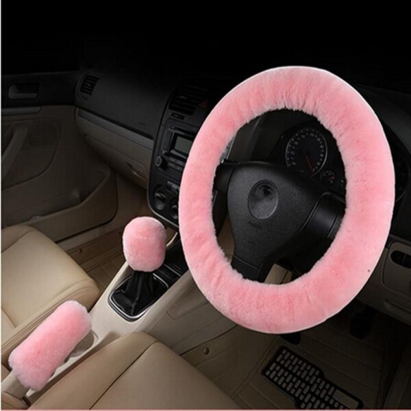 Car Steering Wheel Cover Pink Purple Furry For Women Man