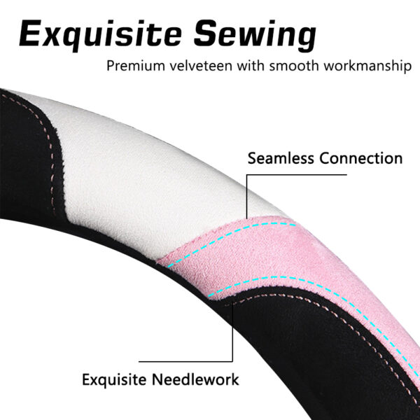 Cute Girly Car Steering Wheel Cover For BMW E90 F01 F06 F10 F15 F16 F20 F21 F25 F26 F30 O Type D Type - Image 4