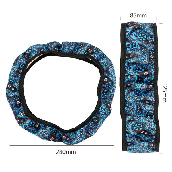 Floral Print Boho Steering Wheel Cover Flower Steering Wheel Cover 37-38CM Diameter - Image 6