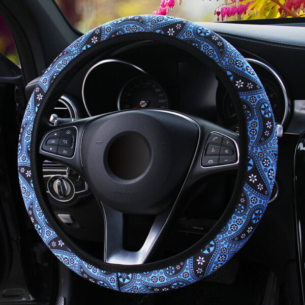 Floral Print Boho Steering Wheel Cover Flower Steering Wheel Cover 37-38CM Diameter