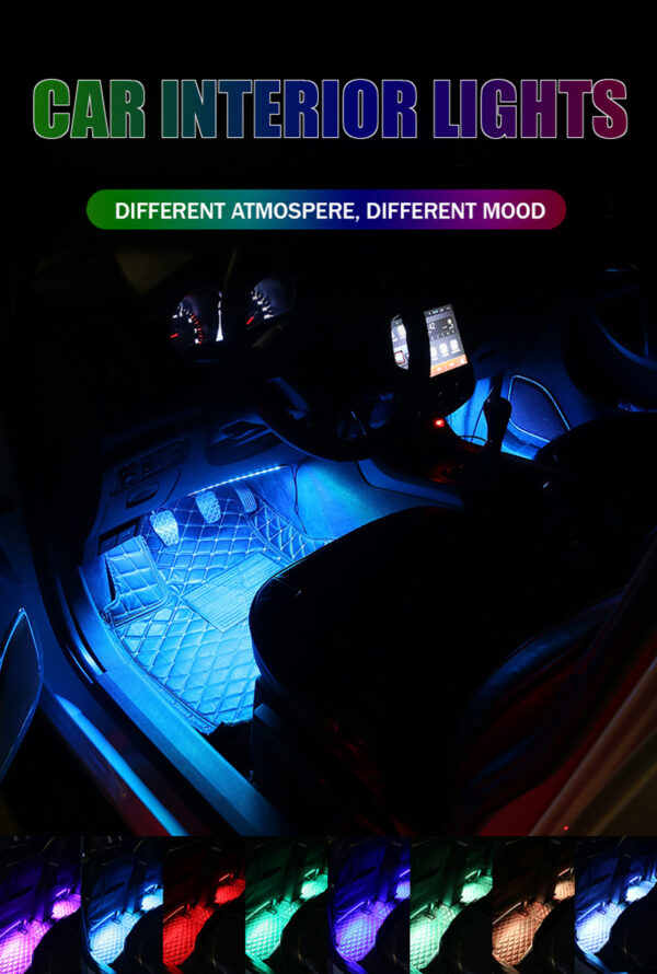 Neon Lights For Cars Interior Lights For Inside The Car Footwell Lights - Image 7