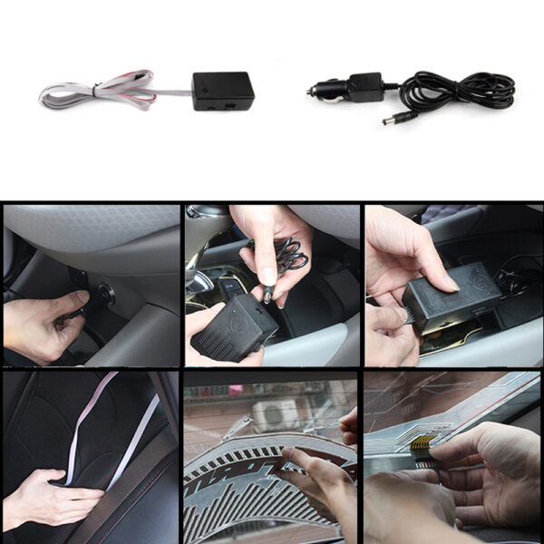 Back Windshield Led El Light Music Rhythm Flash Lamp Sticker Styling With Control Box - Image 6
