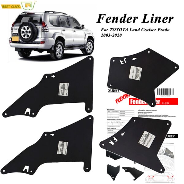 Toyota Land Cruiser Prado splash guard fender liners mud flaps fender flares - Image 2
