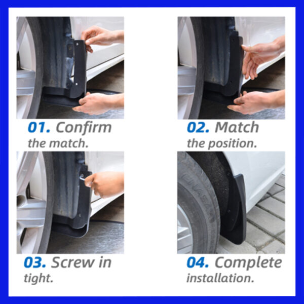 Hyundai Accent Solaris RB 2011 2012 2013 2014 2015 2016 Mudflap Fender Mudguards - Image 5
