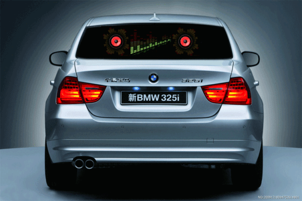 Back Windshield Led El Light Music Rhythm Flash Lamp Sticker Styling With Control Box - Image 7