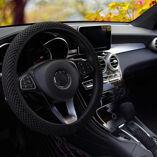 Universal 38CM Wear-resistant Anti-slip Steering Wheel Cover Gear Handbrake Cover Interior - Image 3