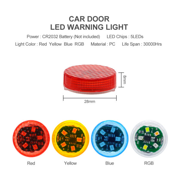 Universal Led Car Door Handle Lights Car Door Collision Warning Lamp - Image 4