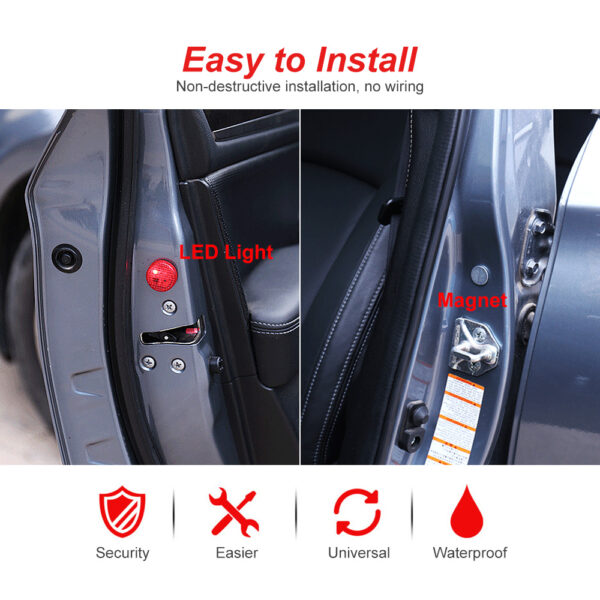 Universal Led Car Door Handle Lights Car Door Collision Warning Lamp - Image 6