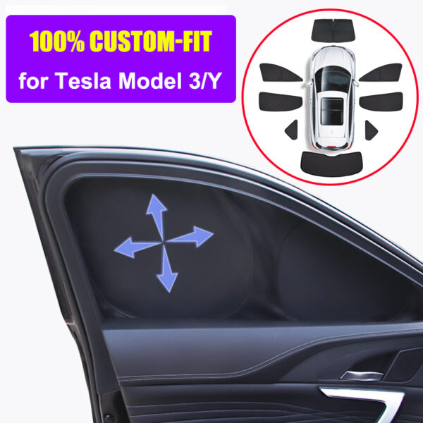 For Tesla Model 3 Y X S 2021 Sun Shades For Side Windows - Image 2