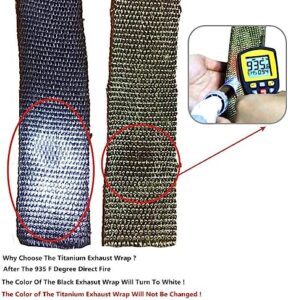 2" x 50' Titanium Exhaust Heat Wrap Roll with Stainless Ties for Motorcycle Heat Shield.