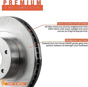 Equip your vehicle with the Premium OE Rear Rotors featuring Ceramic Brake Pads KT119742. These high-quality rotors, designed as original equipment, provide exceptional performance and durability.