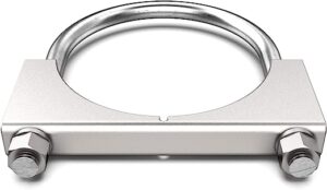 Heavy Duty Saddle Style U-Bolt Muffler Clamps with Anti-Rust Coat and Multiple Uses (2 1/4")