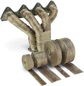 Titanium wrap is designed for enhanced thermal performance and reliability, withstanding 1800 degrees Fahrenheit direct heat and 2500-degree intermittent heat. It improves performance by promoting increased flow, reducing temperature, and preventing vibration breakdown. 