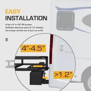 Heavy Duty Cargo Tray 32 x 26 Inch Bumper Mounted Rack with 350 Lbs Capacity for RV, Camping, and Traveling