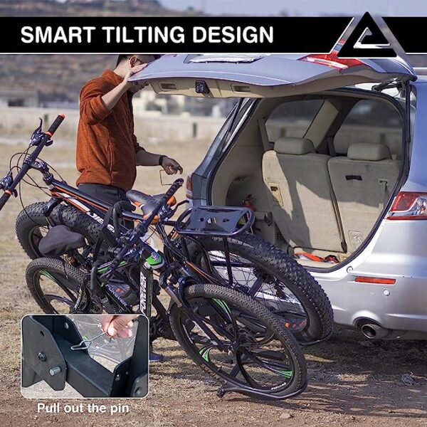 Foldable 2-Bike Platform Hitch Mount Rack for Cars, Trucks, SUVs, and Minivans with 2" Hitch Receiver - Quick Hitch Pins Design