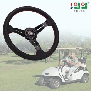 Golf Cart Racing Steering Wheel Universal for Club Car DS, Precedent, EZGO RXV & TXT, Yamaha Golf Cart Steering Wheels