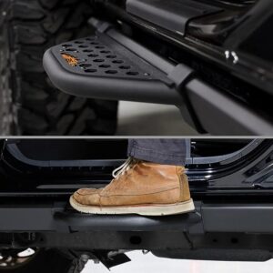 USA-Made Bronco Side Steps Enhance Your 2021-2023+ Ford Bronco 4 Door with Rockrails and Striking Orange Plates (2 Pairs)