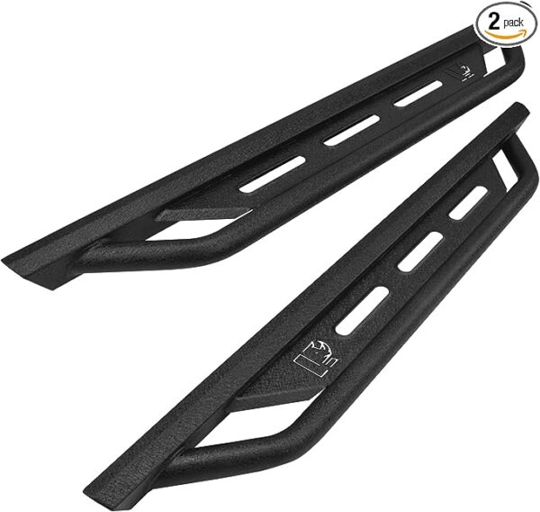 Heavy Duty Bronco Side Steps 2021-2023 Ford Bronco 2 Door with Off-Road Ready Steel Nerf Bars and Step Rails in Heavy Texture Black