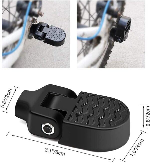 Mini Bike Foot Pegs 1 Pair of Aluminium Alloy Folding Rear Pedals for Folding Mountain Bikes and Foldable Bicycles - Non-Slip Footrests