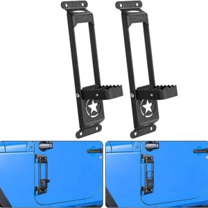 Jeep Pegs For Foot Foldable Metal Door Hinge Steps for 2007-2017 Jeep Wrangler JK JKU & 2018-2020 Jeep Wrangler JL JKU - Set of 2