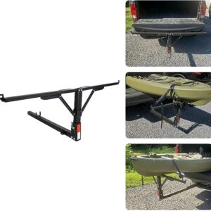 Truck Bed Extender Kayak Foldable Hitch Extension Rack for Canoes, Boats, Kayaks, and Lumber with Flag