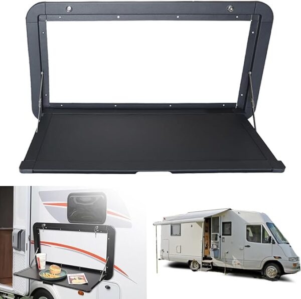 Foldable 31.5 x 17.7 Inch RV Dinette Table: Premium Aluminum Alloy Wall-Mounted Table Kit for Campervans and Motorhomes