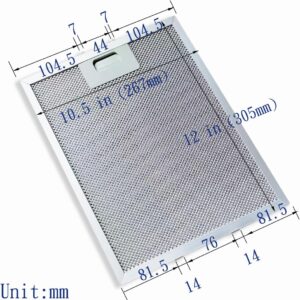 Filtro aluminio campana 267x305x9 mm | Compatible Elica, Electrolux y más