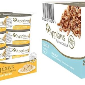 Pack 24 latas atún + 24 latas pollo Applaws caldo