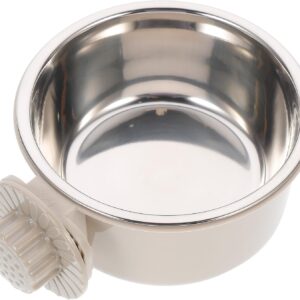 Cuenco extraíble gris para mascotas, ideal para jaulas