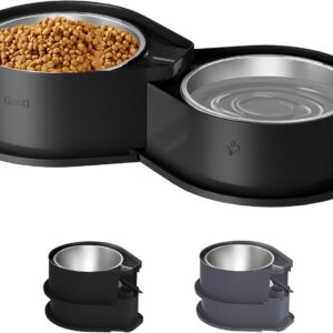 Newget Cuencos plegables acero inoxidable para perros