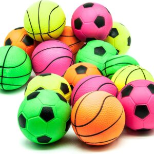 16 bolas goma brillantes para perros (6 cm)