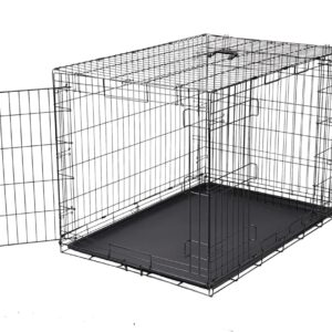 Jaula para perro Amazon Basics, plegable, 107x71x76 cm, negro