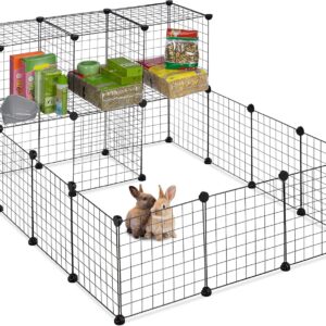 Parque para mascotas Relaxdays, 72x145x110 cm, negro