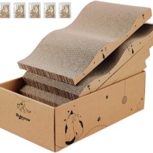 Rascador reversible de cartón para gatos | 5 piezas con hierba gatera