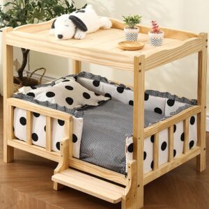 Cama elevada para perros pequeño-mediana, negro (80 cm)