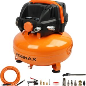 FORNAX Compresor portátil 6 galones sin aceite, 150 PSI
