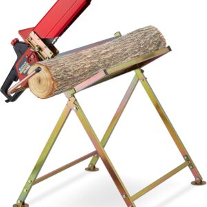 Caballete leña con soporte para motosierra Relaxdays