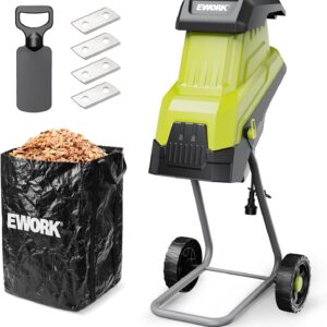 EWORK Trituradora eléctrica de madera 15A con 4 cuchillas