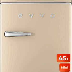 EVVO Mini Nevera Retro 45L - Diseño Vintage y Silenciosa