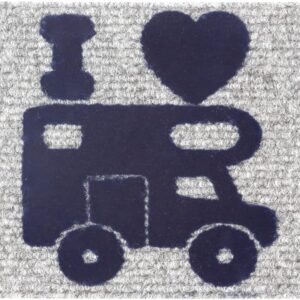 BRUNNER Felpudo gris Hello Camper 25x50 cm