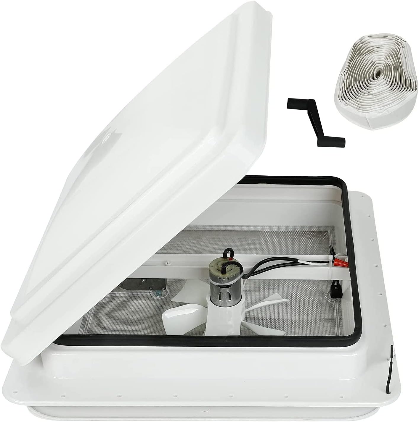 Rejilla ventilación techo universal 35,6 cm blanca 12V