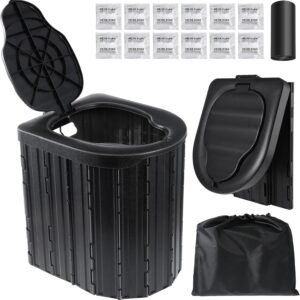Inodoro portátil Sckee para viajes y camping (negro, 40 cm)