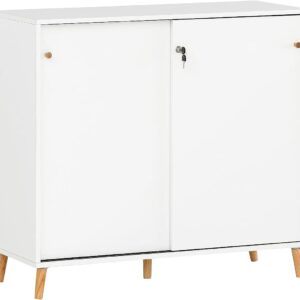 Schildmeyer Serie Rena Armario corredera blanco 100x41x92,6 cm