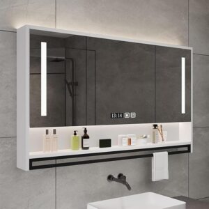Botiquín baño 100 cm 3 puertas LED blanco moderno
