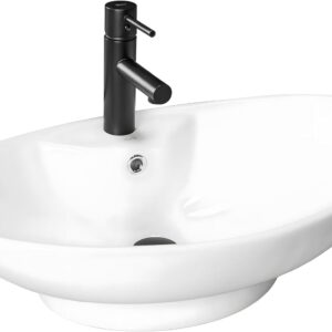 Lavabo de baño blanco REA 66x44 cm para encimera