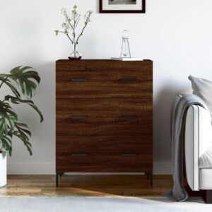 Aparador de madera maciza marrón roble 69,5x34x90 cm | ZQQLVOO